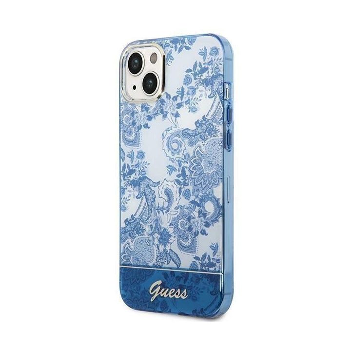 Guess GUHCP14MHGPLHB iPhone 14 Plus 6.7 mėlynas/mėlynas deklas Porcelain Collection