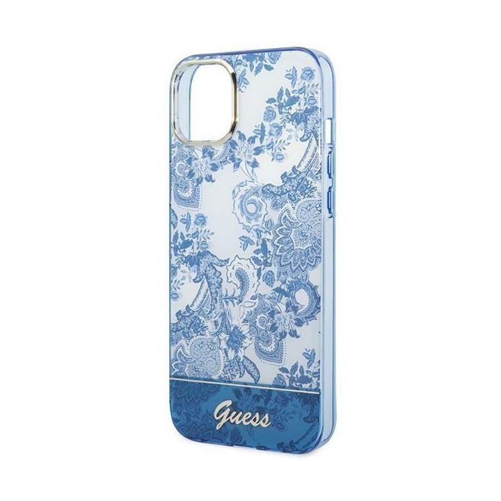 Guess GUHCP14MHGPLHB iPhone 14 Plus 6.7 mėlynas/mėlynas deklas Porcelain Collection
