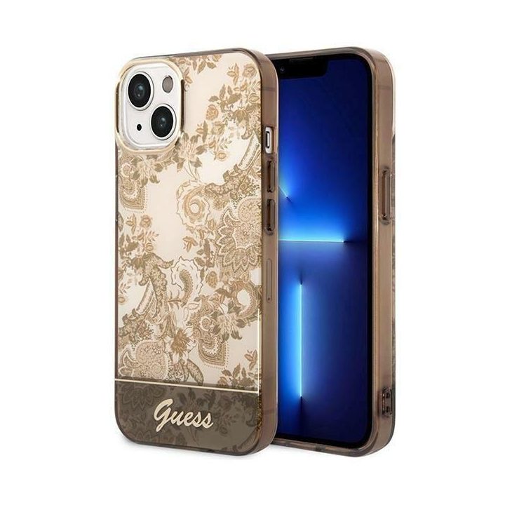 Guess GUHCP14MHGPLHC iPhone 14 Plus 6.7 ochros spalvos deklas Porcelain Collection