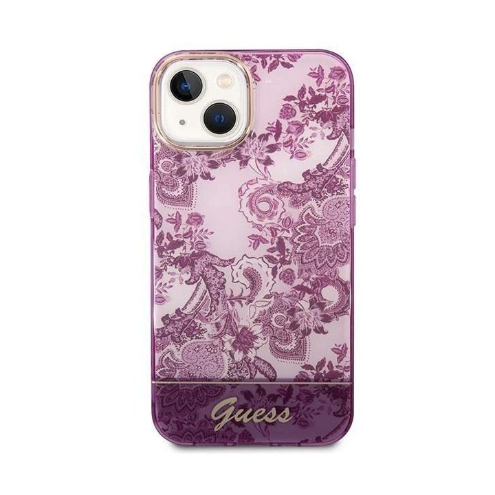 Guess GUHCP14MHGPLHF iPhone 14 Plus 6.7 fuksijų/sučia spalvos deklas Porcelain Collection