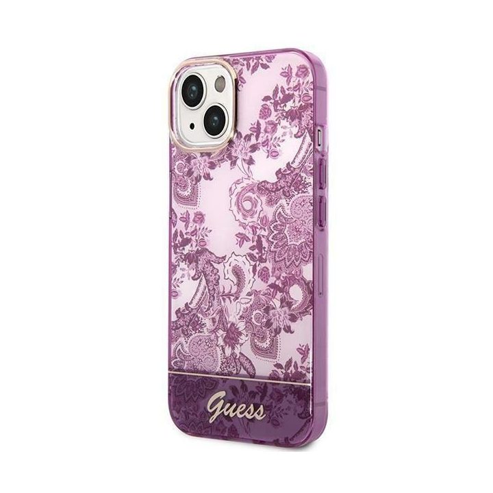 Guess GUHCP14MHGPLHF iPhone 14 Plus 6.7 fuksijų/sučia spalvos deklas Porcelain Collection