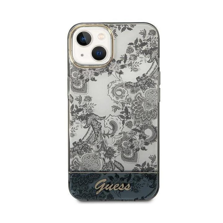 Guess GUHCP14MHGPLHG iPhone 14 Plus 6.7 pilkas / pilkas deklas Porcelain Collection