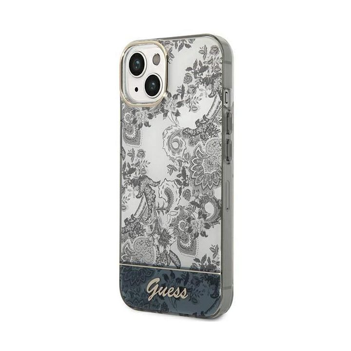 Guess GUHCP14MHGPLHG iPhone 14 Plus 6.7 pilkas / pilkas deklas Porcelain Collection