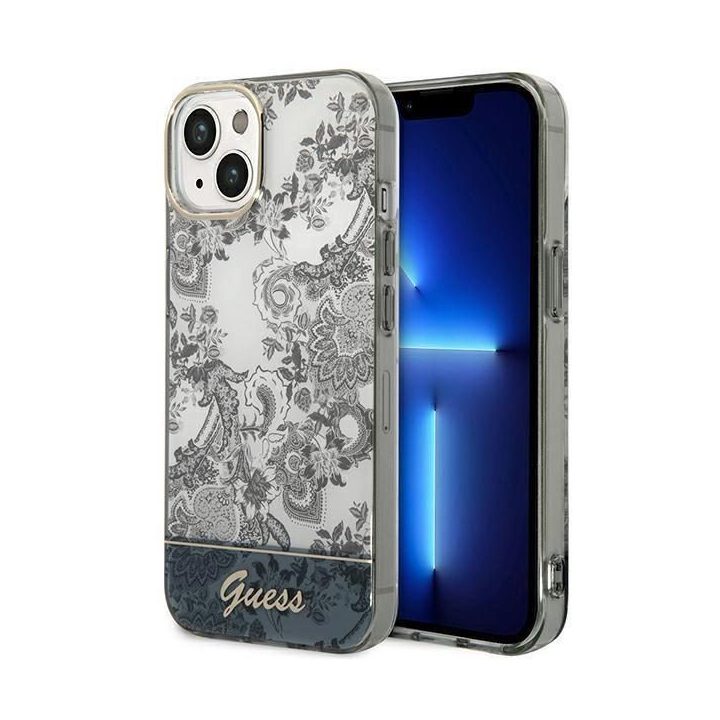 Guess GUHCP14MHGPLHG iPhone 14 Plus 6.7 pilkas / pilkas deklas Porcelain Collection
