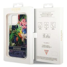 Guess GUHCP14MLFLSB iPhone 14 Plus 6.7 blue / blue deklas Flower Liquid Glitter