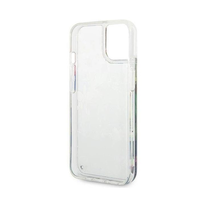 Guess GUHCP14MLFLSB iPhone 14 Plus 6.7 blue / blue deklas Flower Liquid Glitter