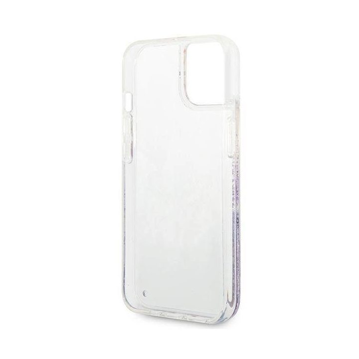 Guess GUHCP14MLFLSU iPhone 14 Plus 6.7 violetinės / violetinės spalvos deklas Flower Liquid Glitter