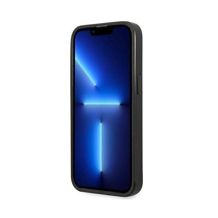 Guess GUHCP14MPSATLG iPhone 14 Plus 6.7 sidabrinis / sidabrinis deklas SaffianoTriangle Logo