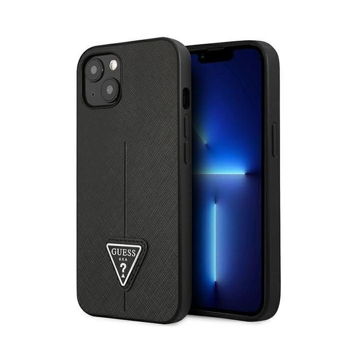 Guess GUHCP14MPSATLK iPhone 14 Plus 6,7 black / black deklas SaffianoTriangle Logo