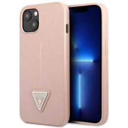 Guess GUHCP14MPSATLP iPhone 14 Plus 6,7 pink / pink deklas SaffianoTriangle Logo