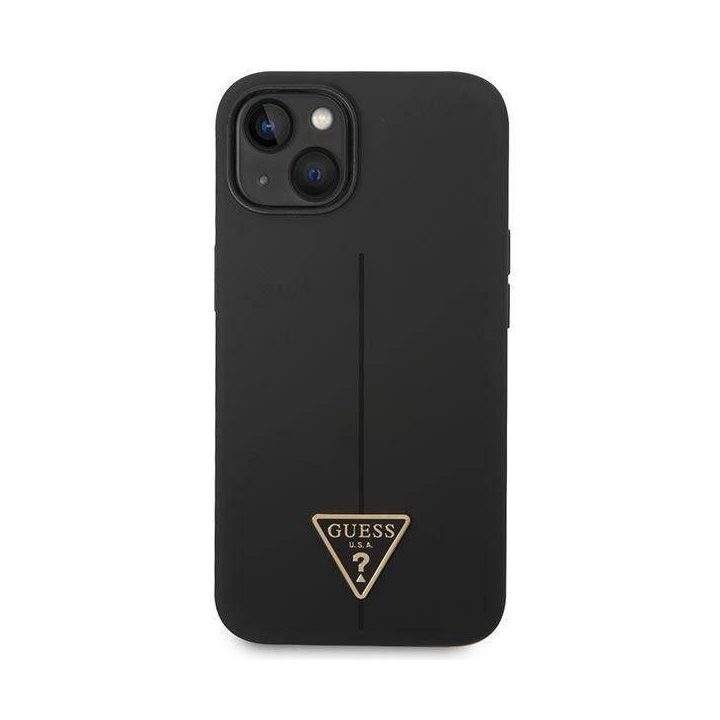 Guess GUHCP14MSLTGK iPhone 14 Plus 6.7 juodas/juodas deklas Silikoninis trikampis