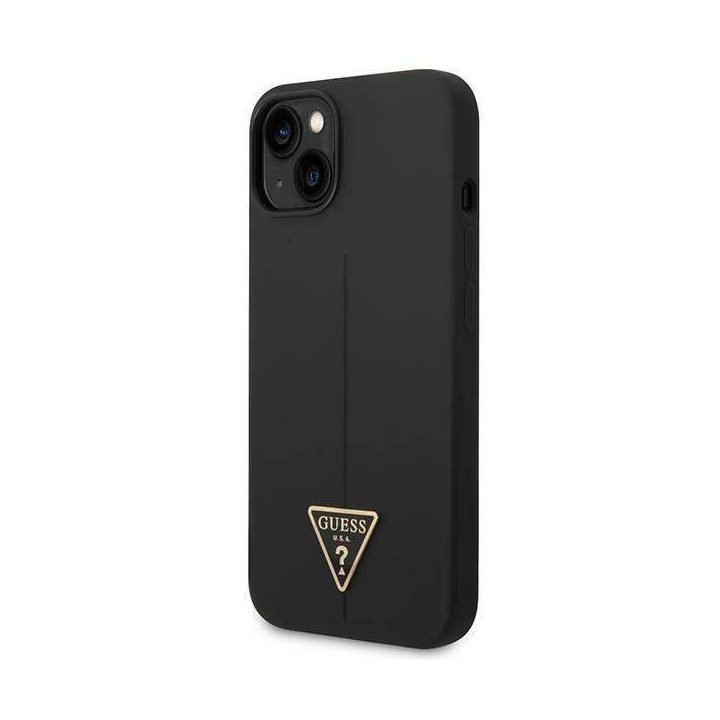 Guess GUHCP14MSLTGK iPhone 14 Plus 6.7 juodas/juodas deklas Silikoninis trikampis