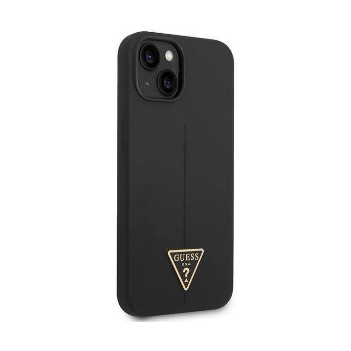 Guess GUHCP14MSLTGK iPhone 14 Plus 6.7 juodas/juodas deklas Silikoninis trikampis
