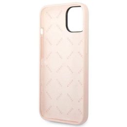 Guess GUHCP14MSLTGP iPhone 14 Plus 6.7 rožinis/rožinis deklas Silikoninis trikampis