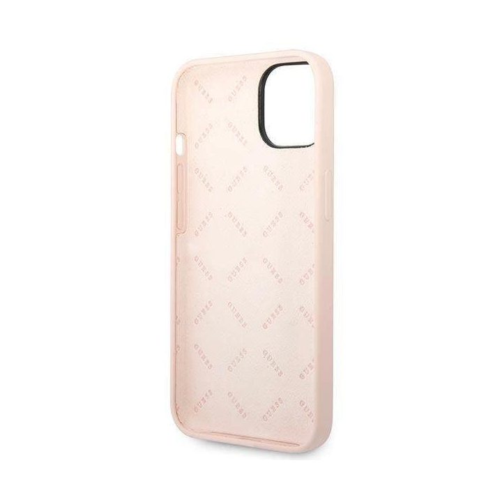 Guess GUHCP14MSLTGP iPhone 14 Plus 6.7 rožinis/rožinis deklas Silikoninis trikampis