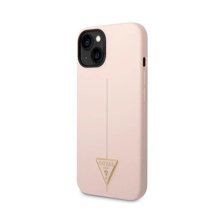 Guess GUHCP14MSLTGP iPhone 14 Plus 6.7 rožinis/rožinis deklas Silikoninis trikampis
