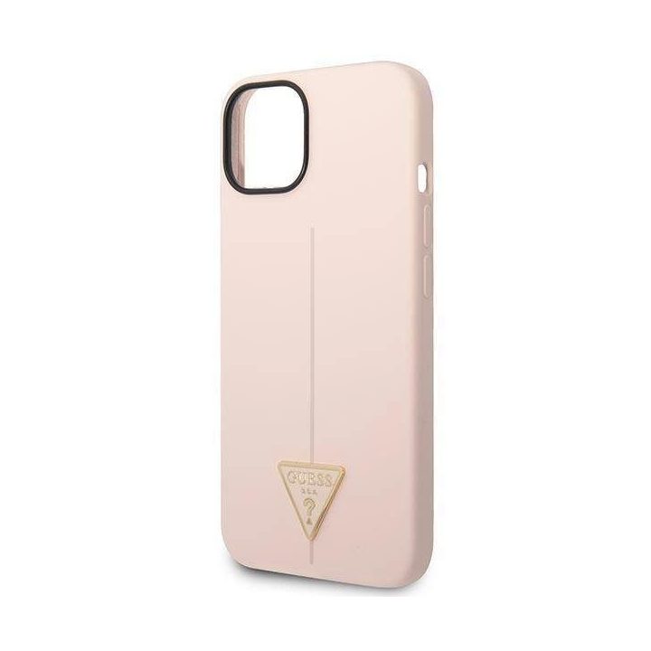 Guess GUHCP14MSLTGP iPhone 14 Plus 6.7 rožinis/rožinis deklas Silikoninis trikampis