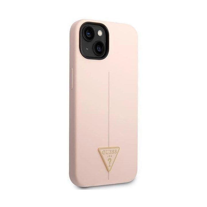 Guess GUHCP14MSLTGP iPhone 14 Plus 6.7 rožinis/rožinis deklas Silikoninis trikampis