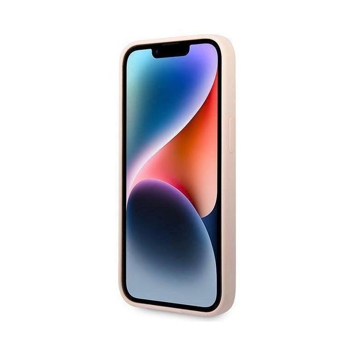 Guess GUHCP14MSLTGP iPhone 14 Plus 6.7 rožinis/rožinis deklas Silikoninis trikampis
