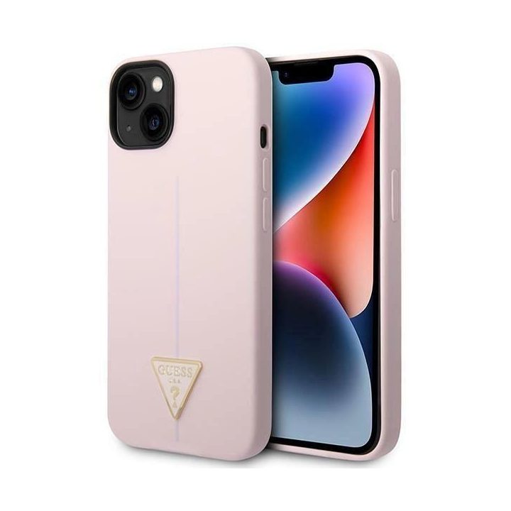 Guess GUHCP14MSLTGU iPhone 14 Plus 6.7 purpurinis / violetinis deklas Silikoninis trikampis