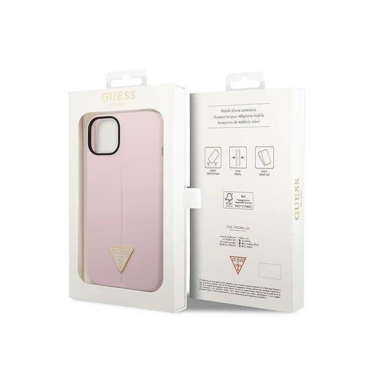 Guess GUHCP14MSLTGU iPhone 14 Plus 6.7 purpurinis / violetinis deklas Silikoninis trikampis