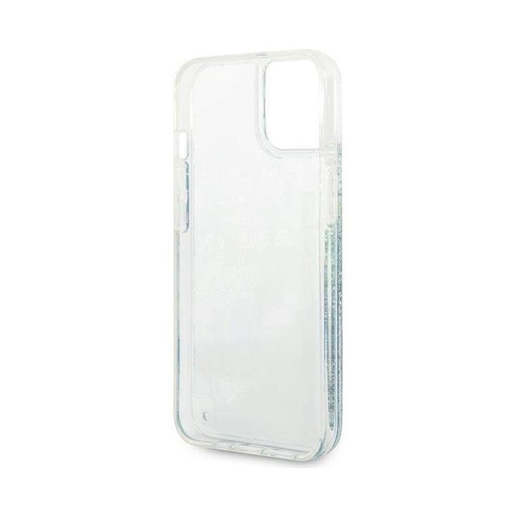 Guess GUHCP14SLFLSN iPhone 14 6.1 žalias / žalias deklas Flower Liquid Glitter