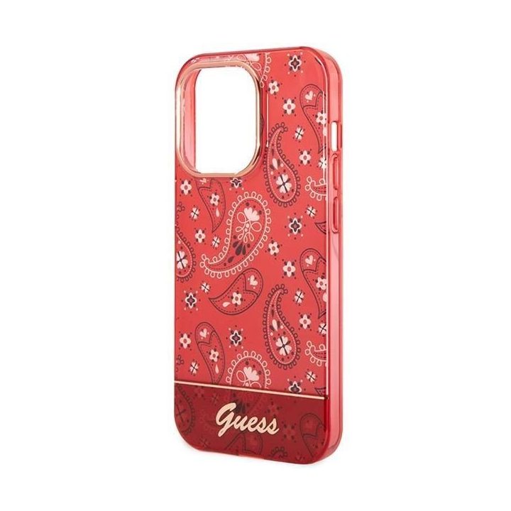 Guess GUHCP14XHGBNHR iPhone 14 Pro Max 6.7 raudonas/raudonas deklas Bandana Paisley