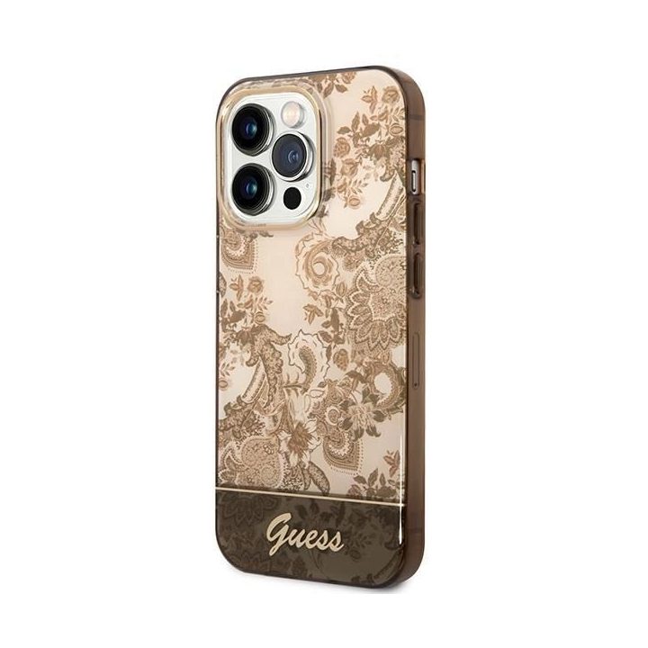 Guess GUHCP14XHGPLHC iPhone 14 Pro Max 6.7 ochros spalvos deklas Porcelain Collection