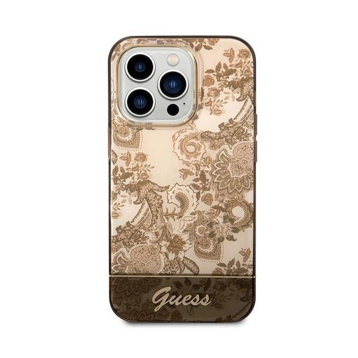 Guess GUHCP14XHGPLHC iPhone 14 Pro Max 6.7 ochros spalvos deklas Porcelain Collection