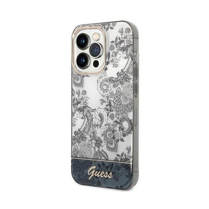 Guess GUHCP14XHGPLHG iPhone 14 Pro Max 6.7 pilkas / pilkas deklas Porcelain Collection