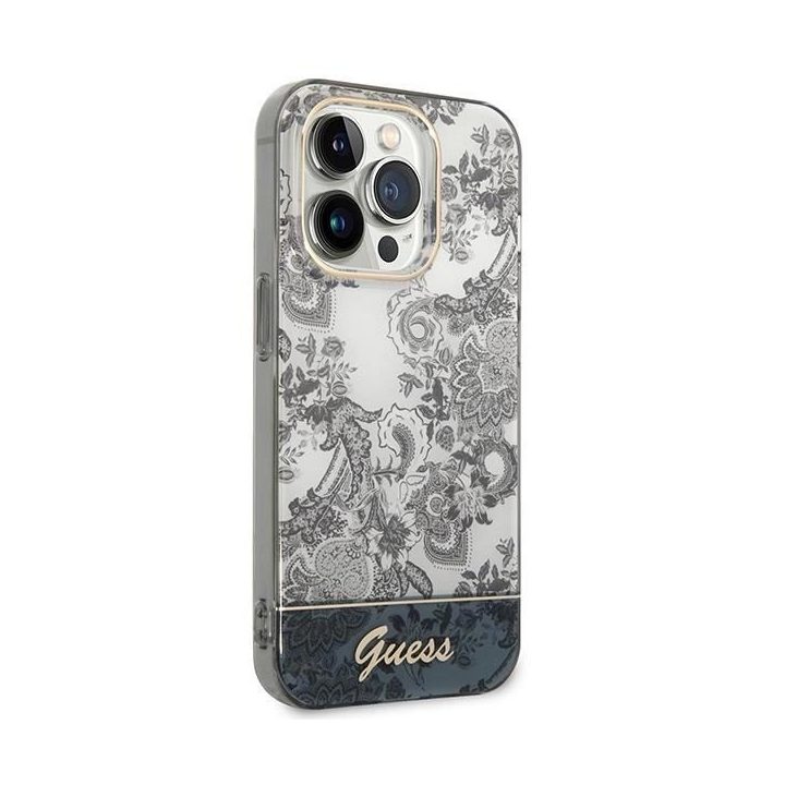 Guess GUHCP14XHGPLHG iPhone 14 Pro Max 6.7 pilkas / pilkas deklas Porcelain Collection