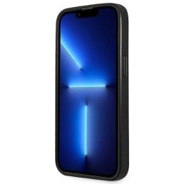 Guess GUHCP14XPSATLG iPhone 14 Pro Max 6.7 sidabro / sidabro spalvos deklas SaffianoTriangle Logo