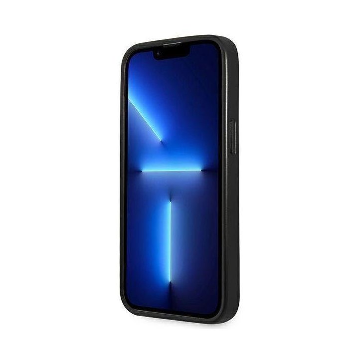 Guess GUHCP14XPSATLG iPhone 14 Pro Max 6.7 sidabro / sidabro spalvos deklas SaffianoTriangle Logo