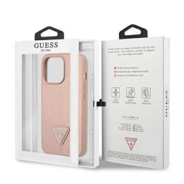 Guess GUHCP14XPSATLP iPhone 14 Pro Max 6,7 pink / pink deklas SaffianoTriangle Logo