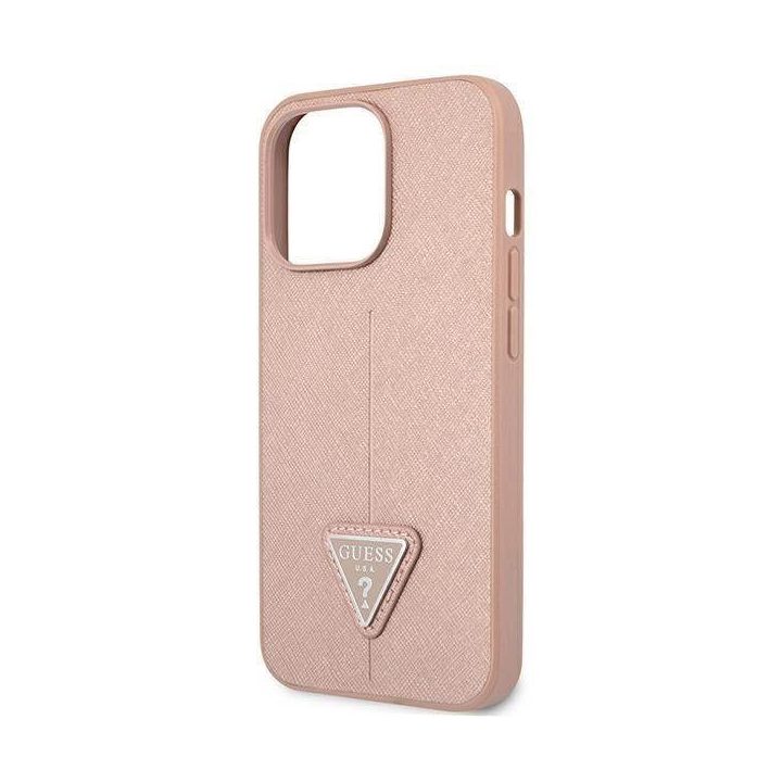 Guess GUHCP14XPSATLP iPhone 14 Pro Max 6,7 pink / pink deklas SaffianoTriangle Logo