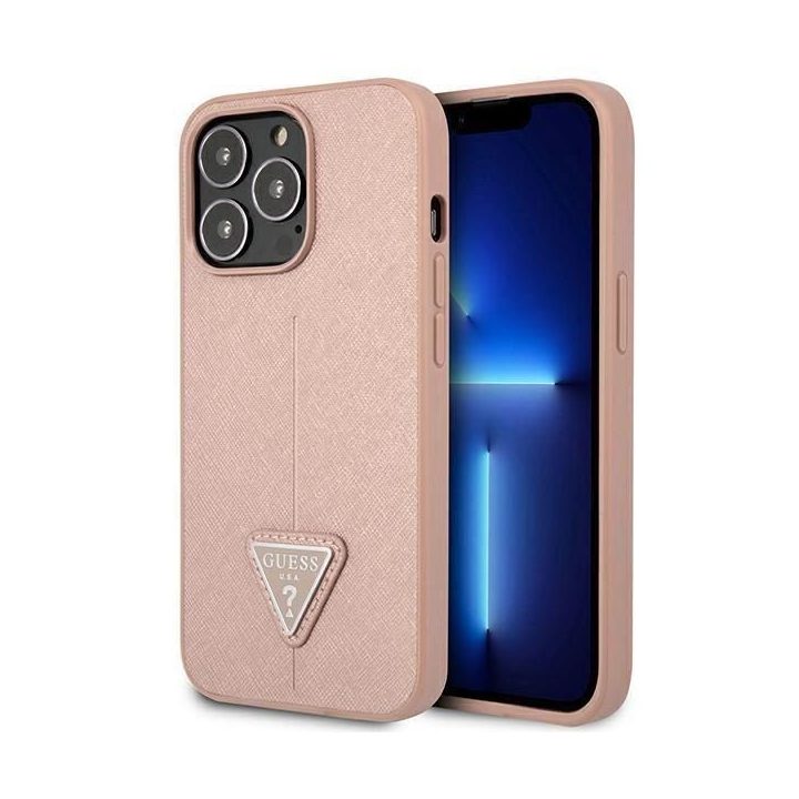 Guess GUHCP14XPSATLP iPhone 14 Pro Max 6,7 pink / pink deklas SaffianoTriangle Logo