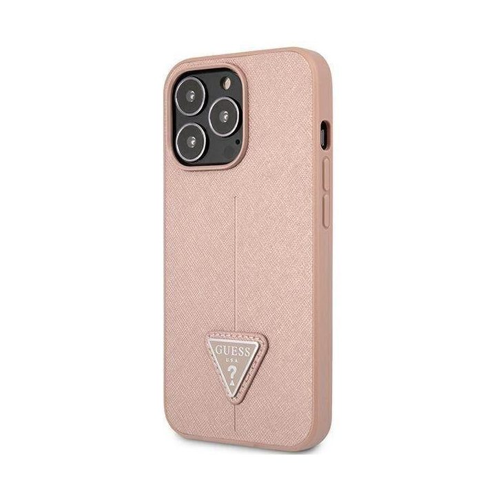 Guess GUHCP14XPSATLP iPhone 14 Pro Max 6,7 pink / pink deklas SaffianoTriangle Logo
