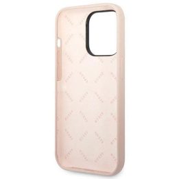 Guess GUHCP14XSLTGP iPhone 14 Pro Max 6.7 rožinės/rožinės spalvos deklas Silikoninis trikampis