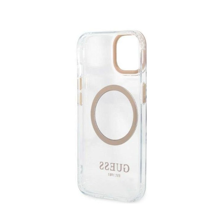 Guess GUHMP13MHTRMD iPhone 13 6.1 aukso / aukso spalvos deklas Metal Outline Magsafe