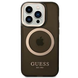 Guess GUHMP14LHTCMK iPhone 14 Pro 6.1 juodos/juodos spalvos deklas Gold Outline Translucent MagSafe