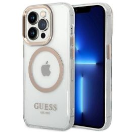 Guess GUHMP14LHTRMD iPhone 14 Pro 6.1 aukso / aukso spalvos deklas Metal Outline Magsafe