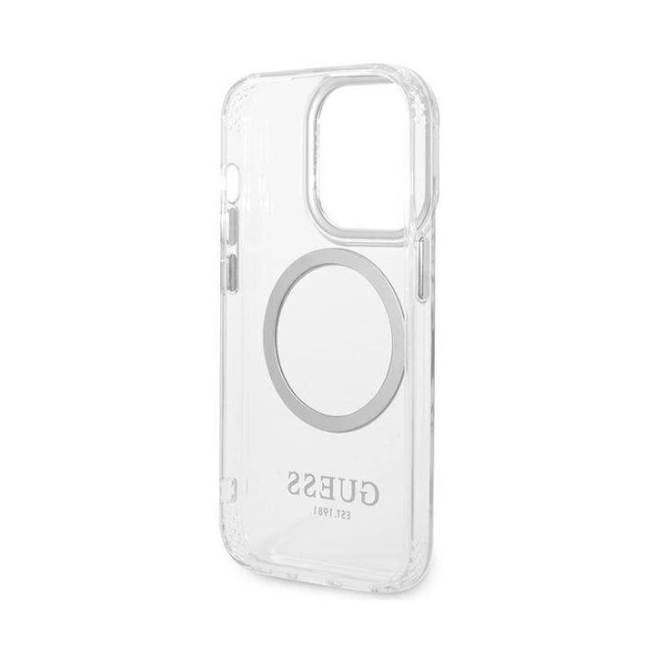 Guess GUHMP14LHTRMS iPhone 14 Pro 6.1 sidabrinis/sidabrinis deklas Metal Outline Magsafe