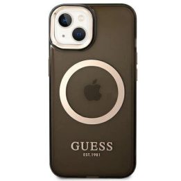 Guess GUHMP14MHTCMK iPhone 14 Plus 6.7 juodos/juodos spalvos deklas Gold Outline Translucent MagSafe
