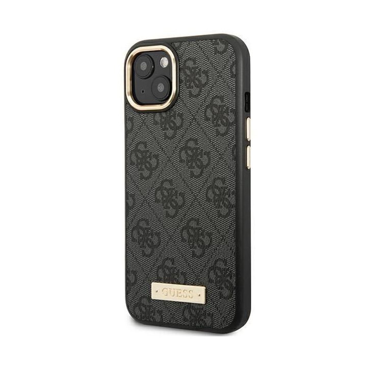 Guess GUHMP14MU4GPRK iPhone 14 Plus 6.7 black / black deklas 4G Logo Plate MagSafe