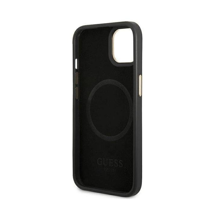 Guess GUHMP14MU4GPRK iPhone 14 Plus 6.7 black / black deklas 4G Logo Plate MagSafe