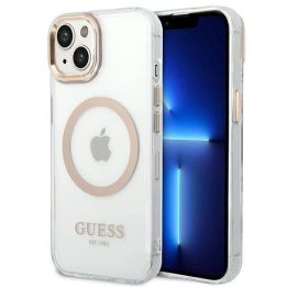 Guess GUHMP14SHTRMD iPhone 14 6.1 aukso / aukso spalvos deklas Metal Outline Magsafe