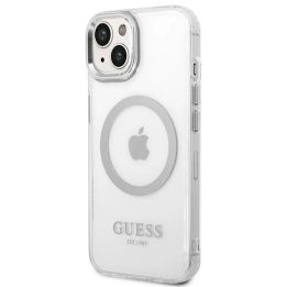Guess GUHMP14SHTRMS iPhone 14 6.1 sidabrinis/sidabrinis deklas Metal Outline Magsafe