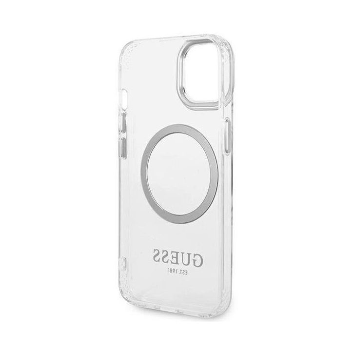 Guess GUHMP14SHTRMS iPhone 14 6.1 sidabrinis/sidabrinis deklas Metal Outline Magsafe