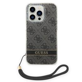 Guess GUOHCP14LH4STK iPhone 14 Pro 6.1 black / black hardcase 4G Print Strap