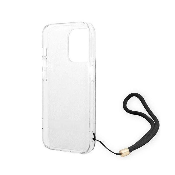 Guess GUOHCP14LH4STK iPhone 14 Pro 6.1 black / black hardcase 4G Print Strap